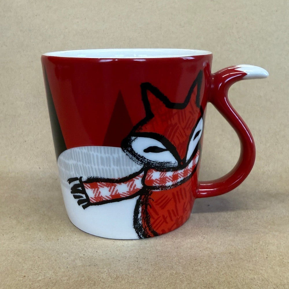 Starbucks Red Fox Tail Handle Holiday Collection Mug-2016